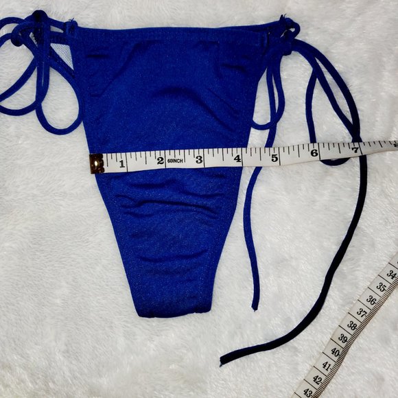 NWOT Blue two piece thong string bikini - Picture 10 of 11